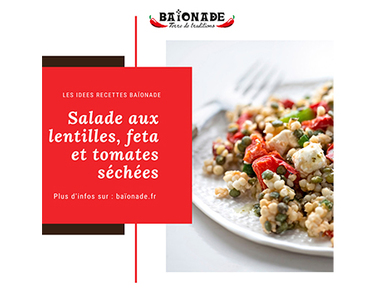 Recette : salade aux lentilles, feta et tomates séchées