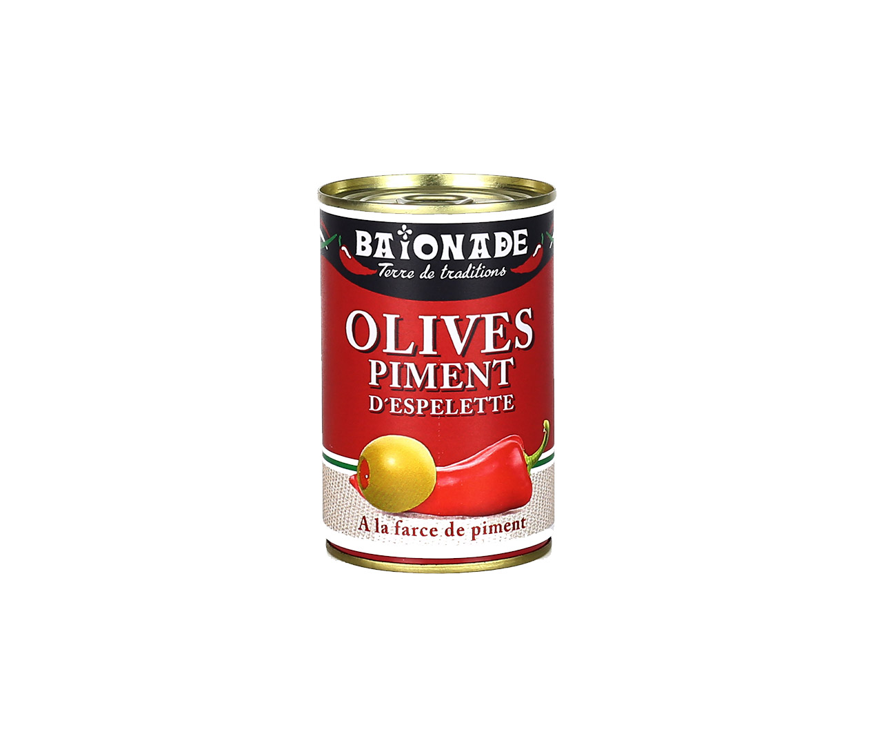 Olives farce piment d'Espelette conserve Baïonade